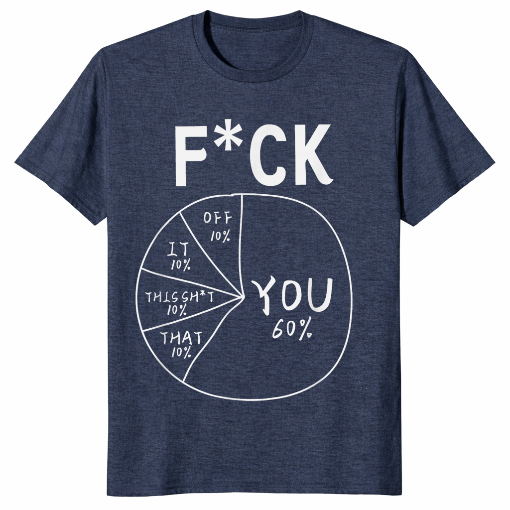 Funny pie chart shirt in heather navy