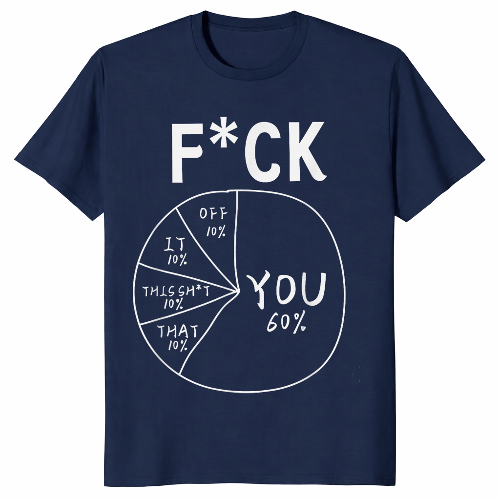 Funny pie chart shirt in navy