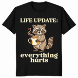 Funny raccoon coffee shirt black