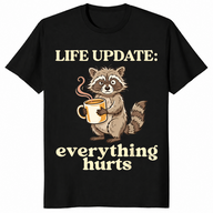 Funny raccoon coffee shirt black