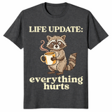 Funny raccoon coffee shirt dark heather grey