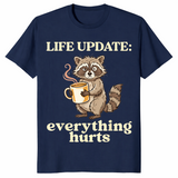 Funny raccoon coffee shirt navy