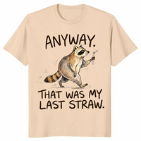 Funny raccoon shirt in sand