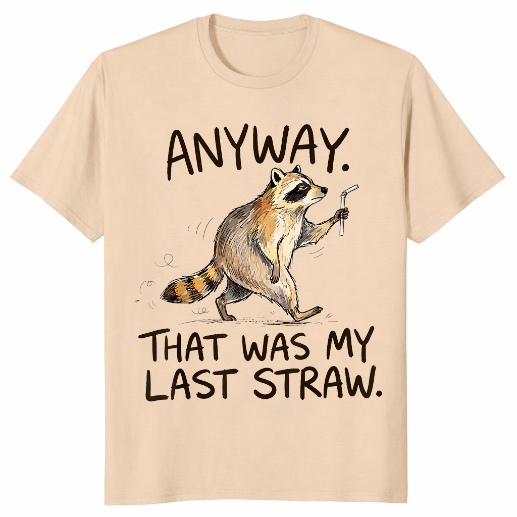 Funny raccoon shirt in sand