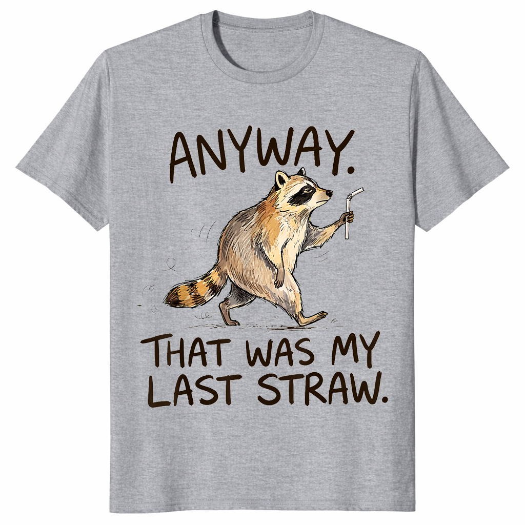 Funny raccoon shirt in sport grey