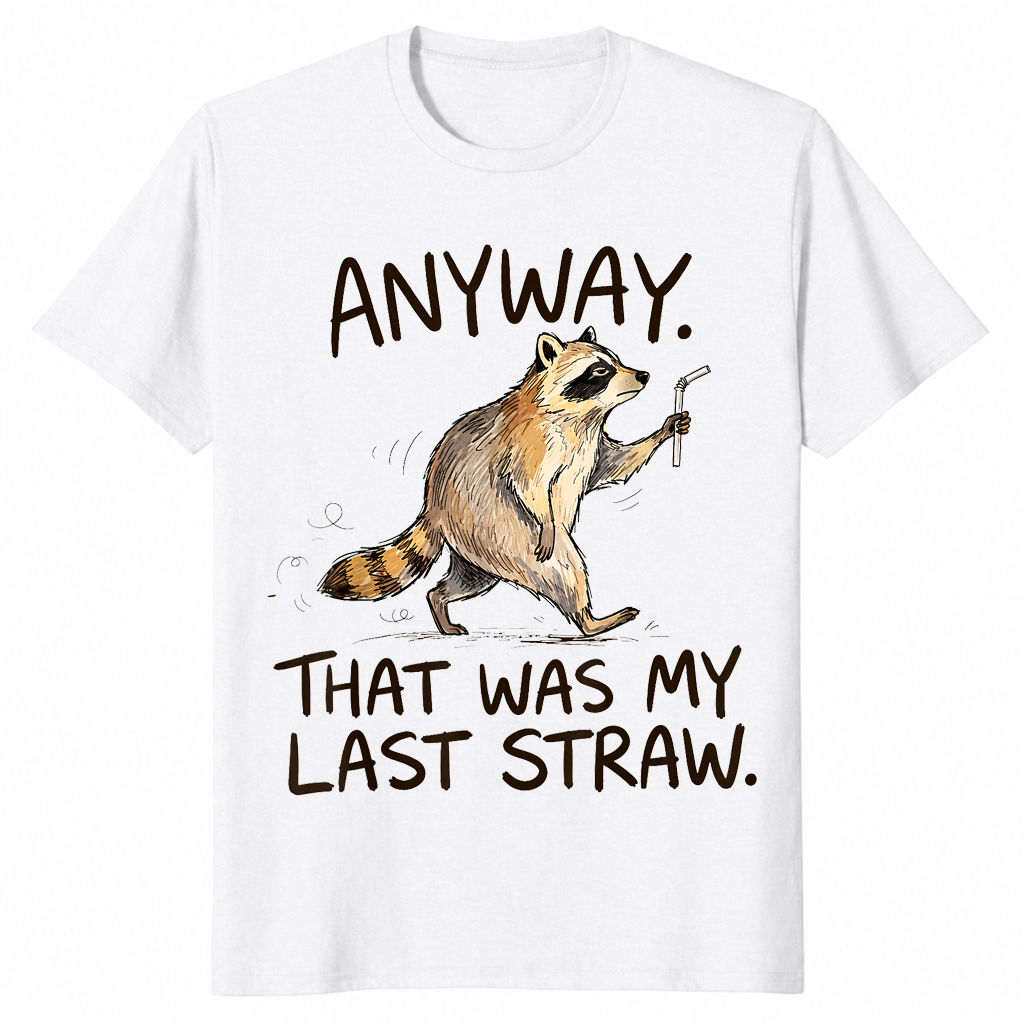Funny raccoon shirt in white