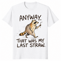 Funny raccoon shirt in white