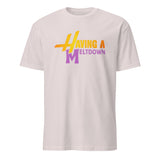 Funny Retro Quote T-Shirt in ice grey with humorous meltdown graphic