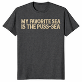 Funny sea pun shirt in dark heather grey