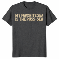 Funny sea pun shirt in dark heather grey