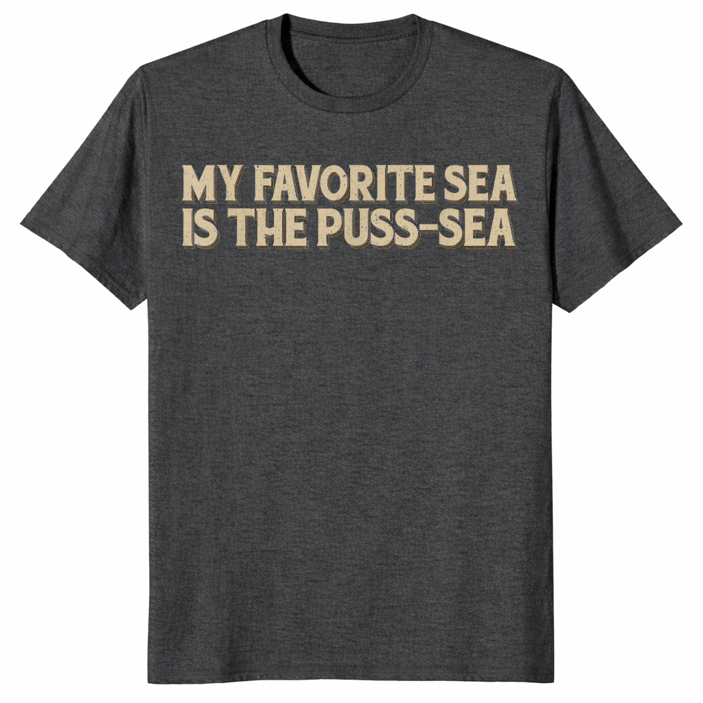 Funny sea pun shirt in dark heather grey