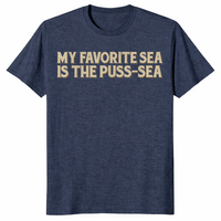 Funny sea pun shirt in heather navy