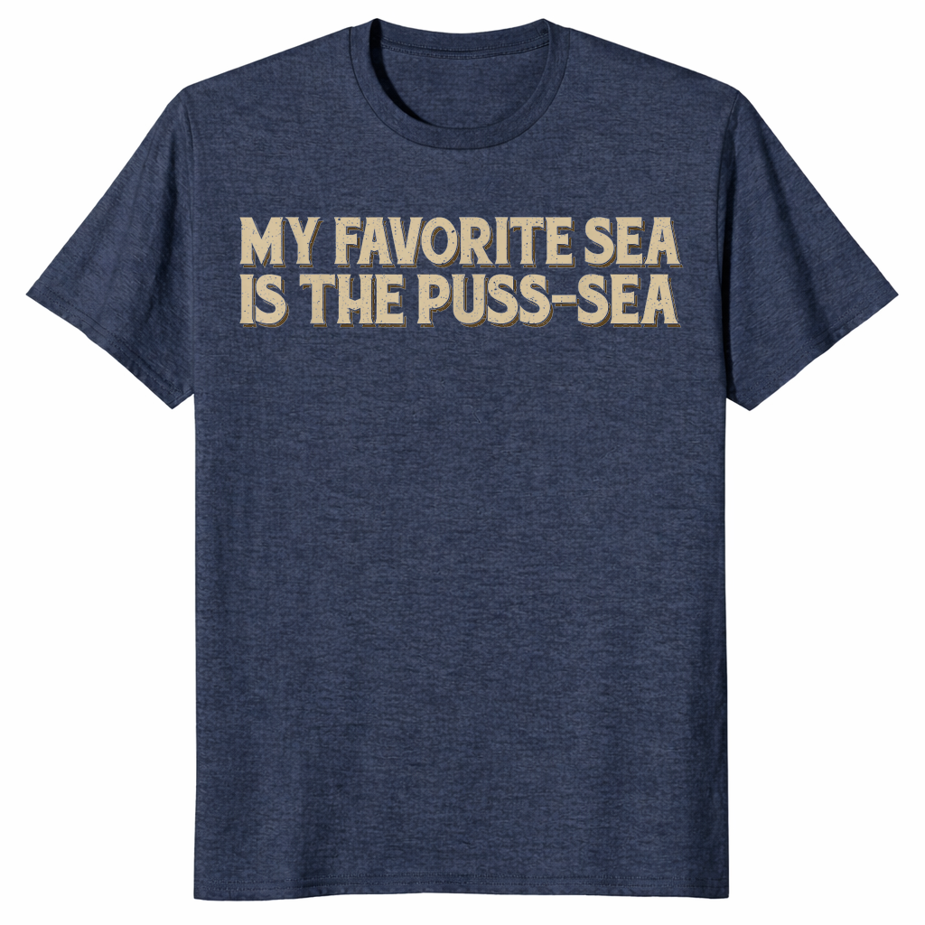 Funny sea pun shirt in heather navy
