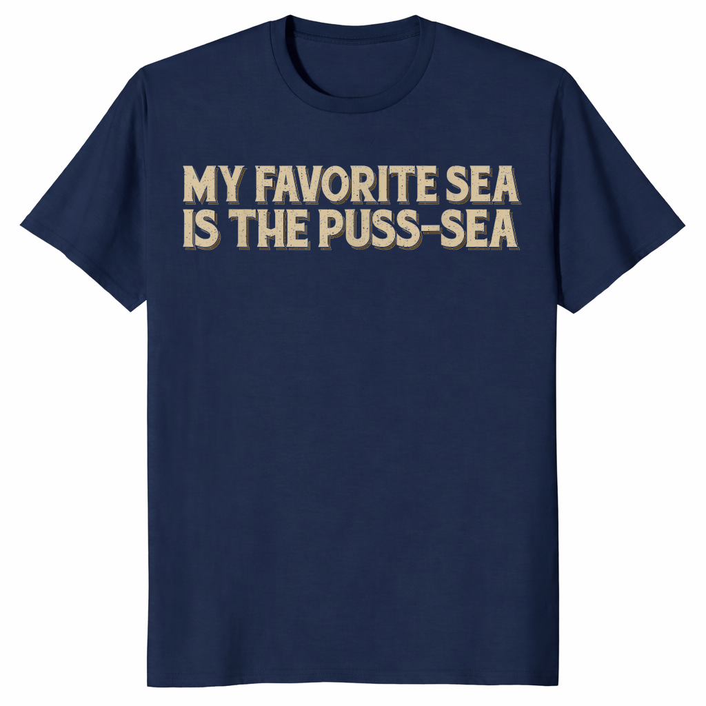 Funny sea pun shirt in navy