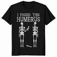 Funny skeleton shirt in black
