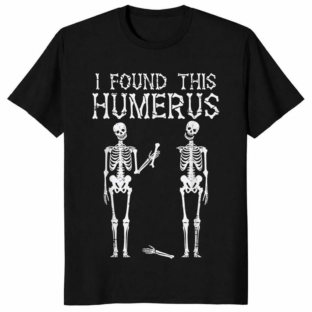 Funny skeleton shirt in black