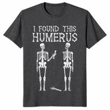 Funny skeleton shirt in dark heather grey