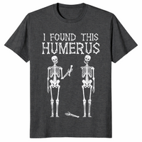 Funny skeleton shirt in dark heather grey