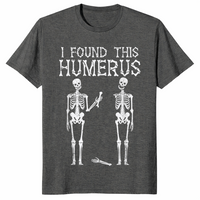 Funny skeleton shirt in dark heather