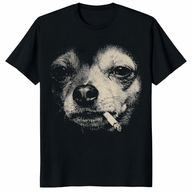 Funny Smoking Chihuahua Meme Shirt with Dog Cigarette Graphic