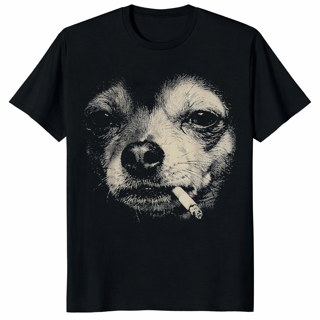 Funny Smoking Chihuahua Meme Shirt with Dog Cigarette Graphic