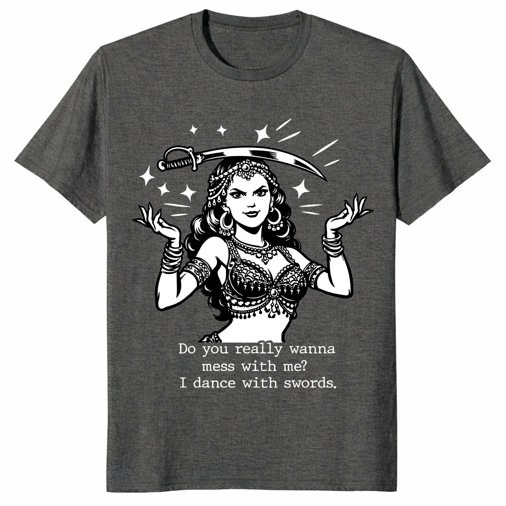 Funny Sword Dancer Gift Shirt with bold sword dance quote in dark heather