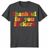 Funny thanksgiving shirt in dark heather grey