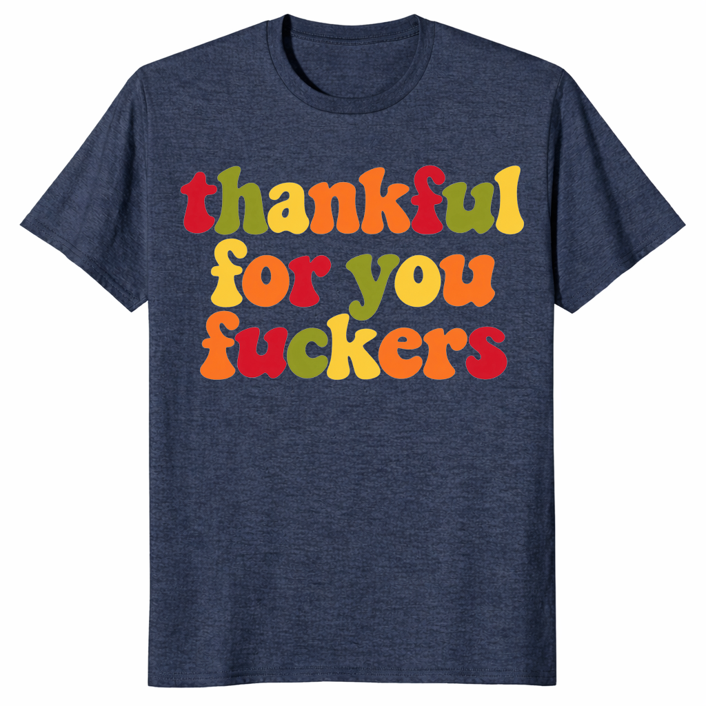 Funny thanksgiving shirt in heather navy