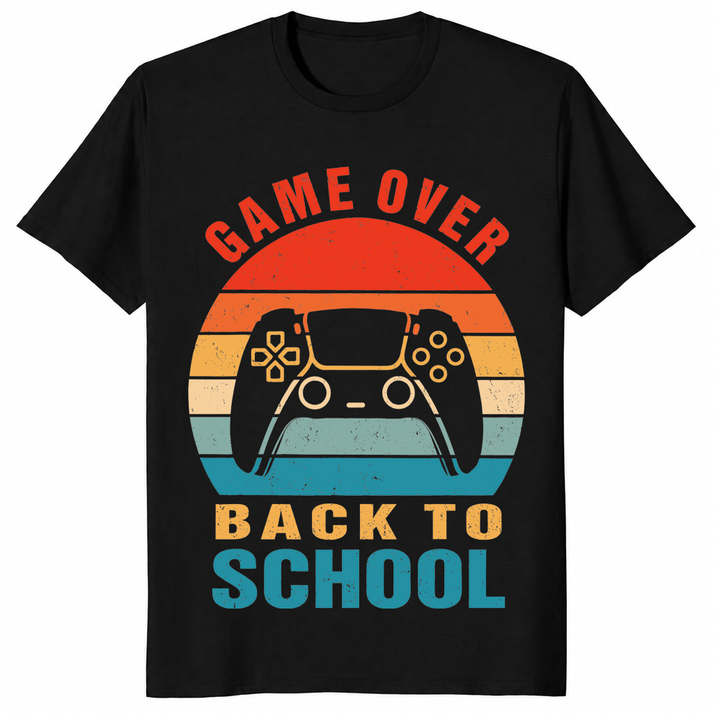 Game over teacher shirt in black