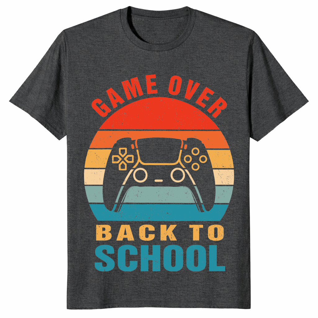 Game over teacher shirt in dark heather grey