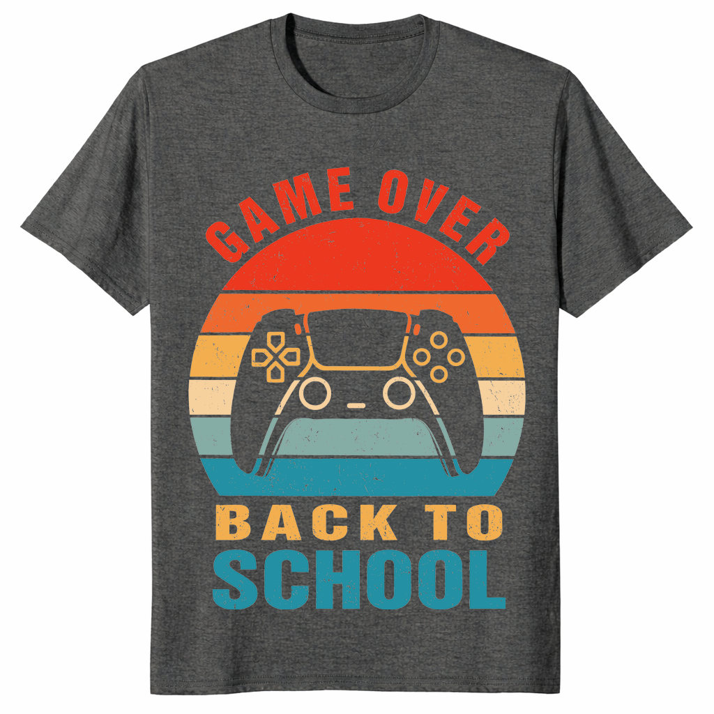 Game over teacher shirt in dark heather