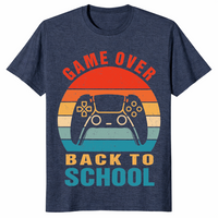 Game over teacher shirt in heather navy