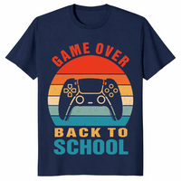 Game over teacher shirt in navy