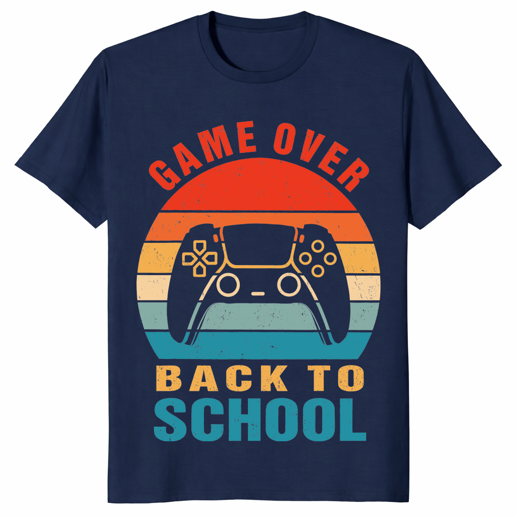 Game over teacher shirt in navy