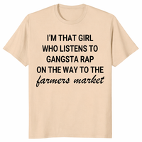 funny farmers market shirt gangsta rap girl sand color tee