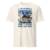 Gaslighting Isn't Real Cat Meme Bootleg Tummy Ache T-Shirt in Natural