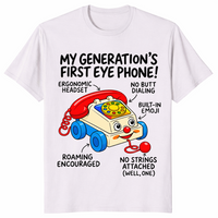 Gen X nostalgia shirt in ice grey with a retro pull-along toy phone and funny labels