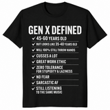 Gen X shirt in black, funny retro nostalgia design