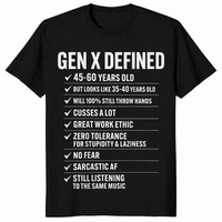 Gen X shirt in black, funny retro nostalgia design