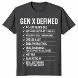 Gen X shirt in dark heather grey, funny retro nostalgia design