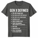 Gen X shirt in dark heather, funny retro nostalgia design