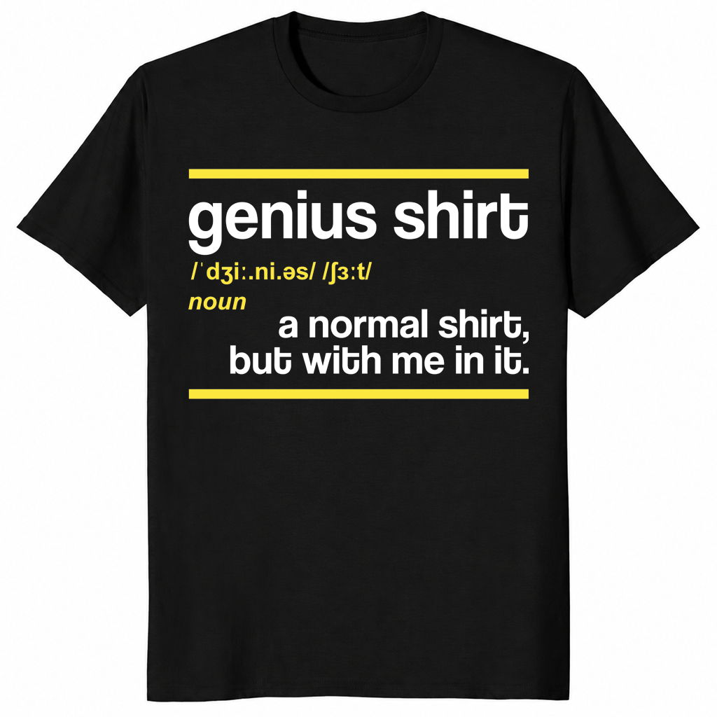 Genius Definition T-Shirt | Funny Smart Clever Nerd Geek Gift Idea | Cuccico