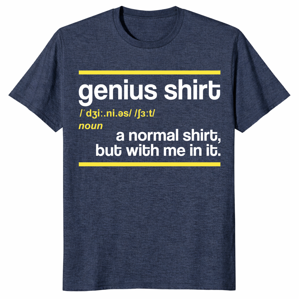 Genius Definition T-Shirt | Funny Smart Clever Nerd Geek Gift Idea | Cuccico