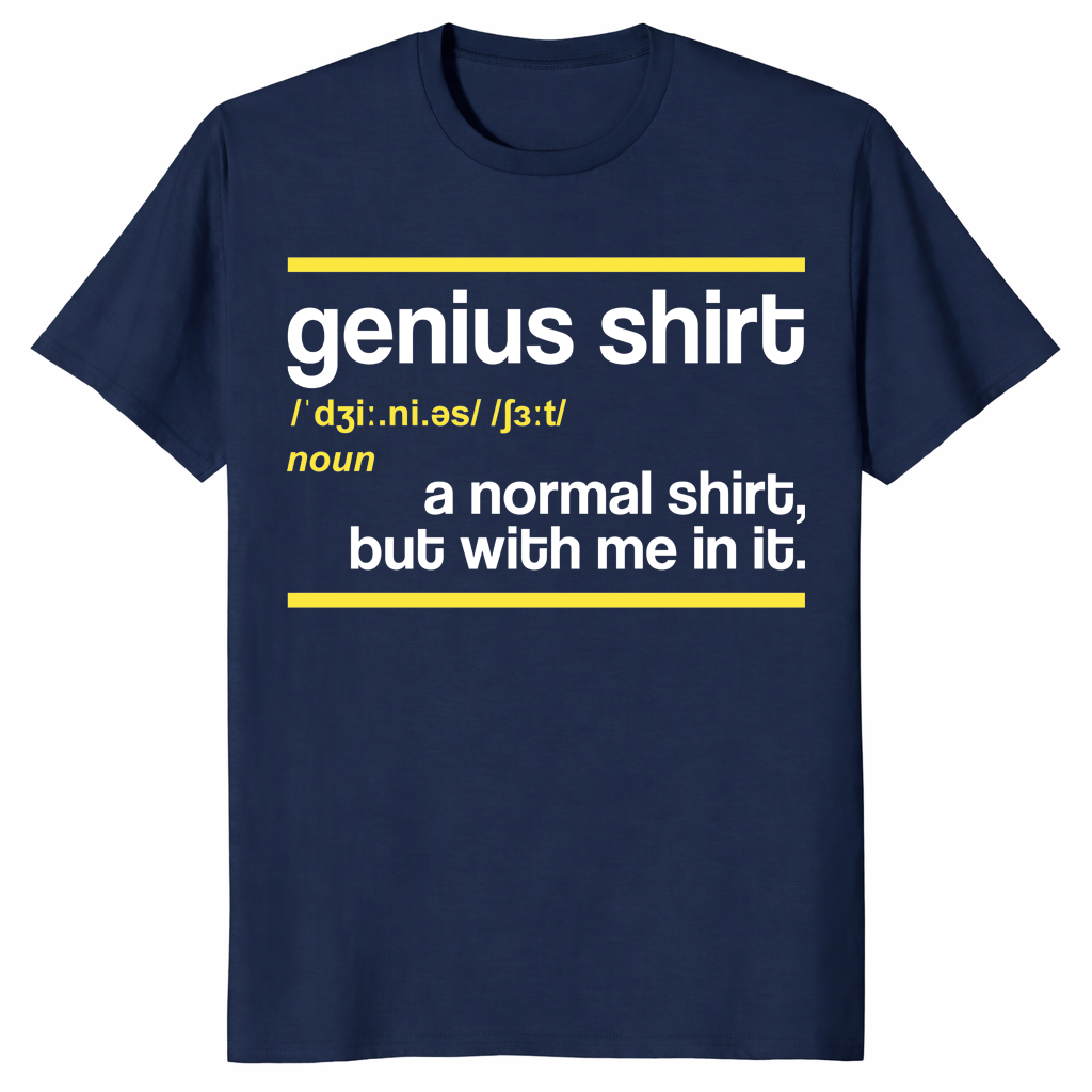 Genius Definition T-Shirt | Funny Smart Clever Nerd Geek Gift Idea | Cuccico
