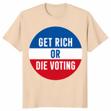Sand funny 2026 midterm election tee with vote button graphic