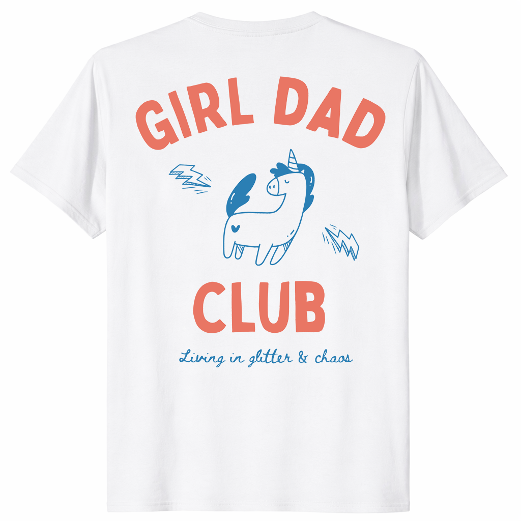 Girl Dad Club Father's Day Gift Tee in White