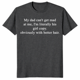 Girl Dad Humor Shirt in dark heather grey