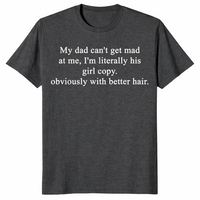 Girl Dad Humor Shirt in dark heather grey