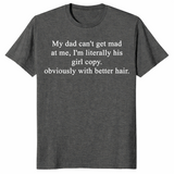 Girl Dad Humor Shirt in dark heather