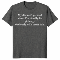 Girl Dad Humor Shirt in dark heather